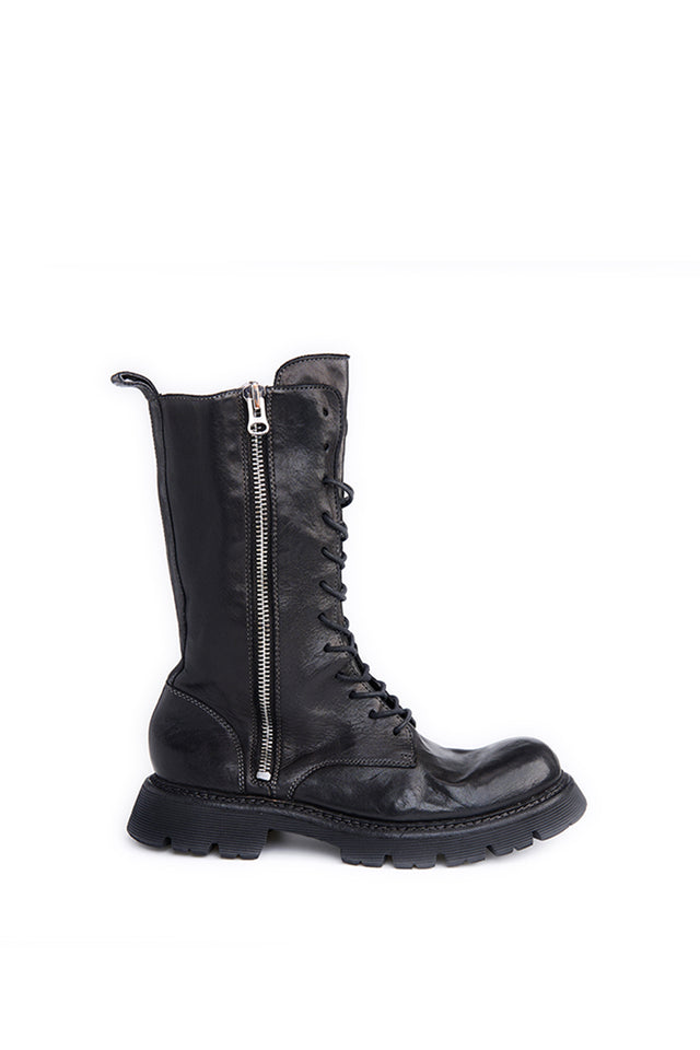 Zipper High Boot Black