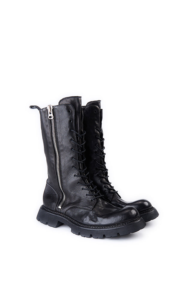 Zipper High Boot Black