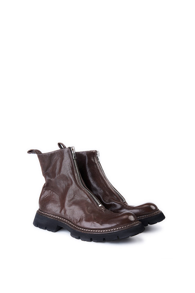 Front Zipper Boot DK Brown