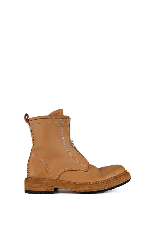 High Front Zip Boot Light Brown