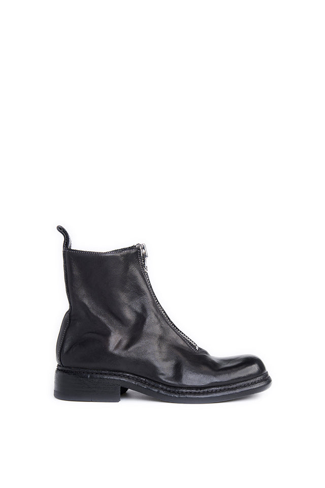 Women Front Zipper Boot Black