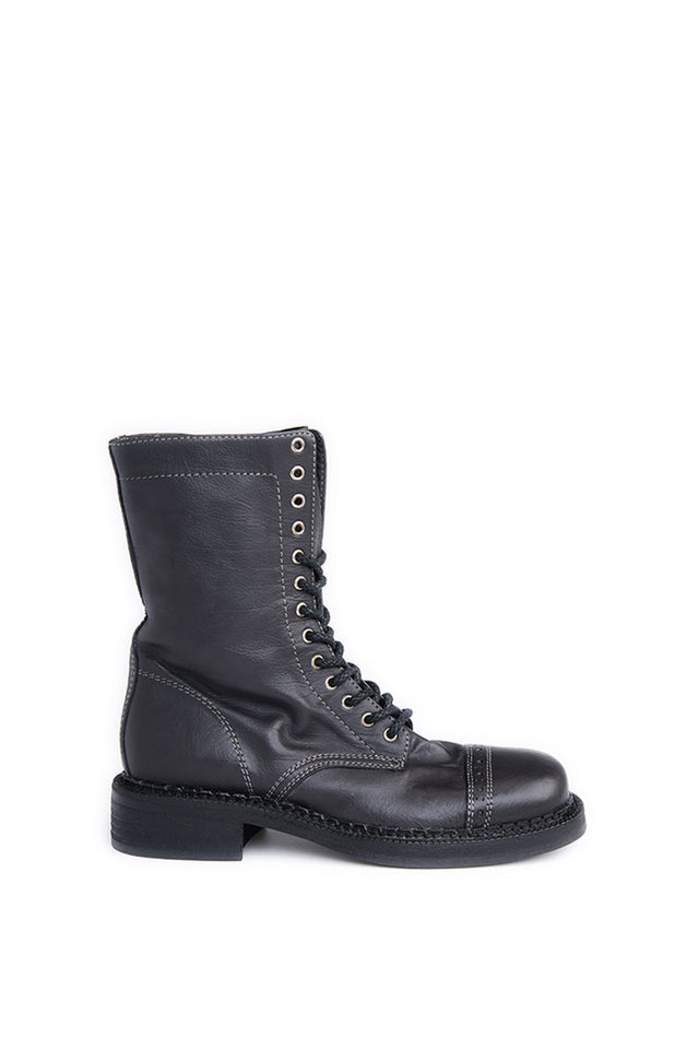 Women High Lace Boot Black