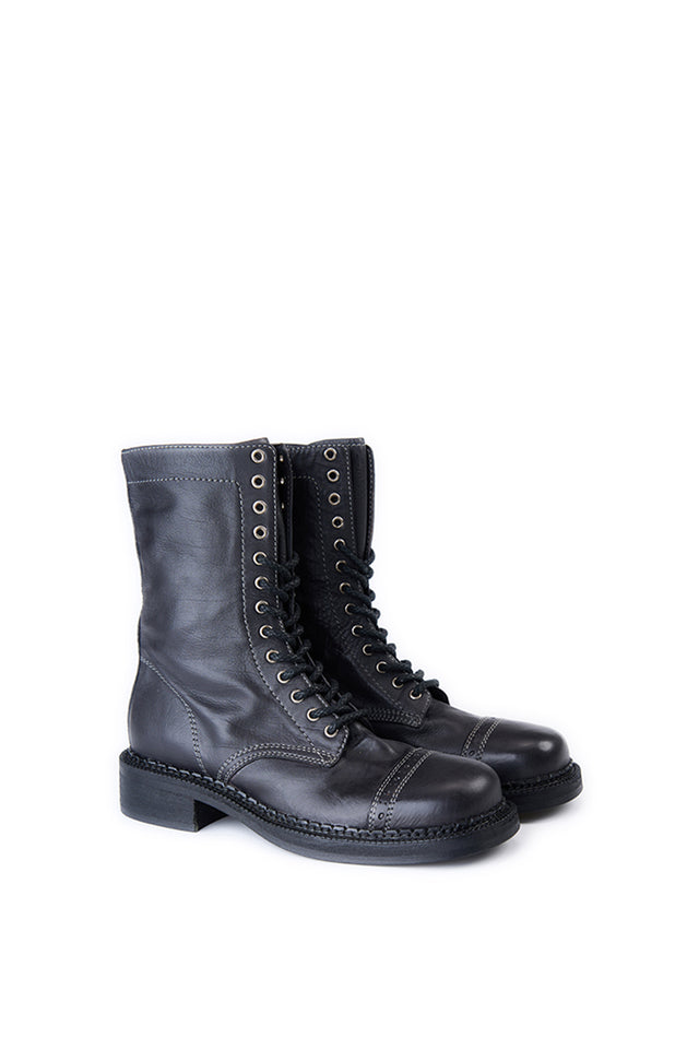 Women High Lace Boot Black